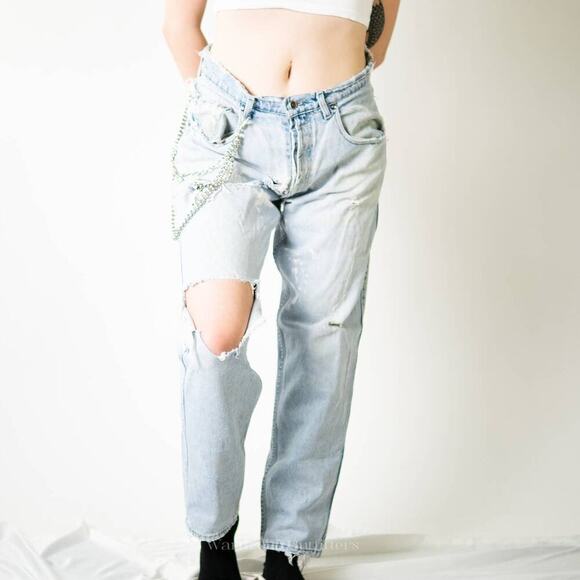 Vintage 90s THRASHED Ripped Distressed Levi Silvertab Baggy Jeans - Picture 2 of 12